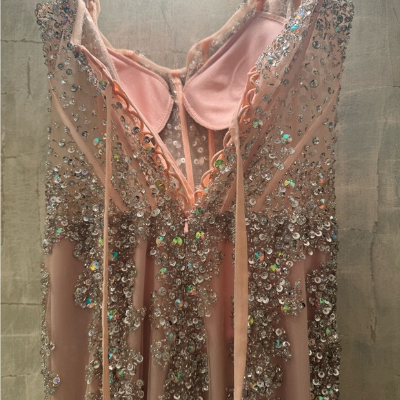 Jovani Pink Rhinestone Dress - Picture 14 of 15